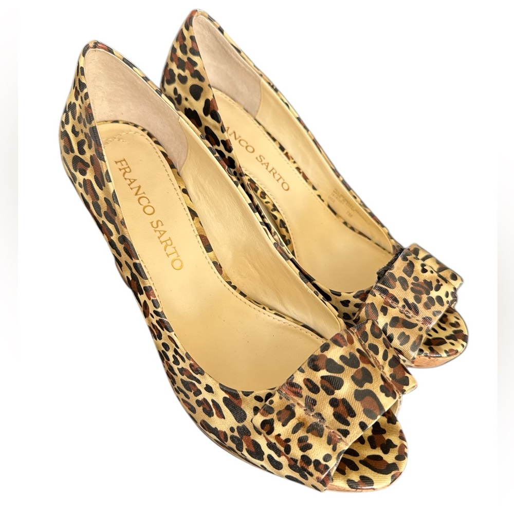 FRANCO SARTO PEEP TOES PUMP ANIMAL PRINT